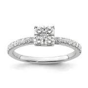 Two Promises 14k White Gold 1/2 Ct. Lab Grown Diamond VS/SI+ G+ Cluster Engagement Ring