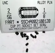 #2-56x1/8 Hex Socket Set Screws Cup Point Alloy Steel (15)