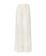 Fendi Patchwork Motif Wide-Leg Drawstring Pants IT42 white
