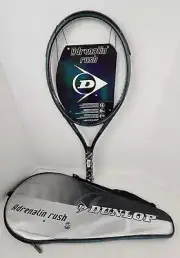 Dunlop Adrenaline Rush Tennis Racket w/ Cover - 4 1/4 in, Unstrung, MP, Vintage