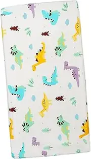 MERRYHAPY Dinosaur Pattern Fitted Sheet for Newborn Soft Crib Cover Comfortable Bedspread Machine Washable Adorable Cartoon Design for Bedroom
