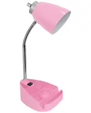 Lalia Home Gooseneck Organizer Desk Lamp With Ipad Tablet Stand Book Holder And Charging Outlet
