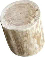 YARNOW Lid Wood Stool Tree Stump Design Small Wooden Bench End of Bed Bench Multi-Functional Stool for Home Dec