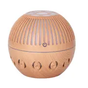 130ml Bedroom Small Capacity Wood Grain Humidifier with Colorful Lights Office Desktop USB Air Purifier-Yellow