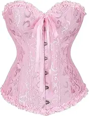 [DKCHENH] corset for women, Pink corset,steam punk corset women,Pink corset,steam punk corset for women.3X-Large size Corset, Pink, 3X-Large