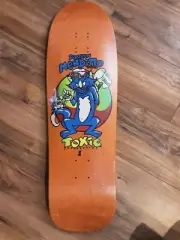 TOXIC Darren Menditto Model Reissue Skateboard Deck -New in Shrink- Orange Stain