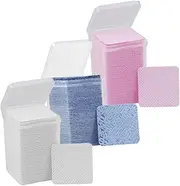 Beavorty Professional Eyelash Glue Wiper Kit 600 Sheets Glue Bottle Wiping Pad Glue Residue Remover Nail Glue Cleanser Set of 3 Color Options
