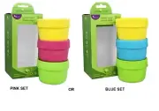 Sprout Ware Snack Cups 3 pack Pink or Blue Plant Based Reusable Stacking Lids