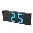 Digital Alarm Clock USB Blue Number Desktop LED Mirror Clock W/ Temp Display