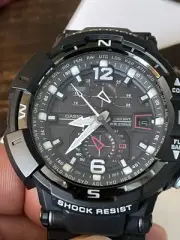 Rare Unique Casio G-Shock GW-A1100-1A Pilot Military Solar Radio Atomic Watch