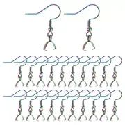 50Pcs Stainless Steel Earring Hooks with Pinch Bail Clasp, Colorful