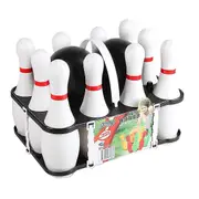 1 Set Bowling Set & Adults 2 Ball With 10 Pins For Family Kids And Adults Backyard Skittles White