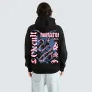 [Kiss Chacey] Occult Oversized Hoodie Jet Black