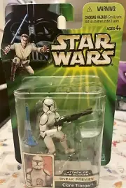 VINTAGE SEALED 2001 Star Wars Attack of Clones Trooper Preview Action Figure