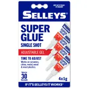 Selleys 4x1g Super Glue Adjustable Gel