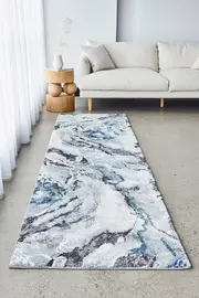Quartz Element Blue Runner Rug