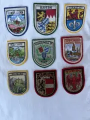Vtg Coat of Arms Embroidered Felt Patch Badges - Bayern Berchtesgaden Darmstadt,