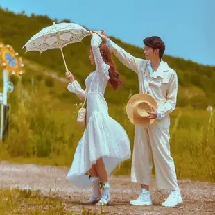 雨傘 遮陽傘 新娘婚紗結婚拍照道具蕾絲花邊傘 大號歐式婚禮攝影舞蹈花邊蕾絲傘 全館免運