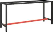 Work Bench Frame Matte Black and Matte Red 170x50x79 cm Metal,Table Legs 12KG-151452