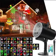 Proyector de luces láser LED para Navidad, 12 patrones, paisaje nevado, jardín