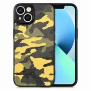 Camouflage Pattern Phone Cover for iPhone 13 mini,Precise Cutout Leather Coated PC+TPU Case