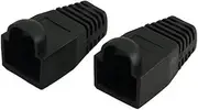 RJ45 Connector Plug Protective Sleeve Cover Cap Compatible with CAT5E/6 Cable USB Connectors Pc Case(50Pcs,Black)