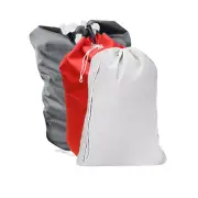 3 x Commercial Laundry Linen Bag with Drawstring & Lugs: Red, White & Black | B