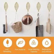 Decorative Leaves Ir On Hooks 4pcs Gi Nkgo Leaf Shape Wall Mounted Hooks Modern
