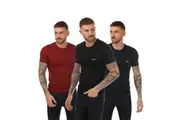 Hugo Mens Logo T-Shirt (Pack of 3) (Black/Navy/Red) (M)