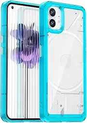 [Eabhulie] Nothing Phone 1 Case, Clear PC Back TPU Bumper Case Cover for Nothing Phone 1 Transparent Blue