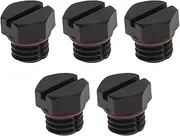 Pack of 5 Diesel Filter Bleeder Screws Compatible with Chevrolet Silverado 2500 HD 2001-2012, Robust Metal, Black