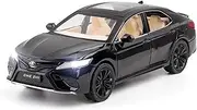 Die-cast 1:24 for Toyota Camry Model Car Simulation Metal Diescast Light Music Miniature Vehicle Models Ornaments Hobby Miniature Vehicle(Black)