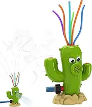Cactus Sprinkler，Outdoor Sprinklers,Rotating Cactus Water Spray with Wiggle Tube | Attaches to Outdoor Garden Hose Lawn Watering Splashing Summer Game for Birthday & Courtyard (Water Hose Daffodils)