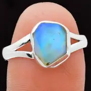 Premium Quality Ethiopian Opal Rough 925 Sterling Silver Ring s.9 Jewelry R-1002