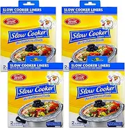 Slow Cooker Liners Regular Size Set - 8 Pack Bulk Disposable Slower Cooking Bags for Round and Over Slower Cooker (Fits 3-6.5 Quart)