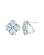 Rina Limor Silver 4.43 ct. tw. Topaz Floral Earrings