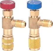 GoolRC R12 R410 Refrigerant Charging Valve, Air Conditioning Refrigerant Liquid Safety Valve Copper Flow Control Valves Copper and Fluorine Safety Valve