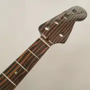 Zebra wood Electric Bass Guitar Neck Replacement 5 string 20 Fret gloss parts