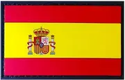[TS Tactical Store] Official Spanish Flag PVC 3D Patch with Velcro | Size: 81 x 51 mm | 3D Velcro Cross Training Patch for Military Backpacks, Vests, Outdoor, Hiking, Bushcraft, Police