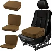 HOMBYS Adjustable Car Booster Seat for Short Drivers, 3 Heights for Different People, Adult Car Seat Cushions for Driving, Supportive Car Seat Pad for Lower Back Pain Reduce, (17"x13.8"x6.3", Brown)