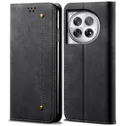 For OnePlus Ace 3 5G/12R 5G Wallet Phone Case PU Leather Cover Jeans Cloth Texture