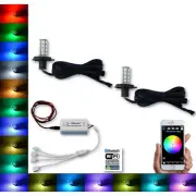 H4 27 SMD RGB Multi-Color Changing Shift Led Fog Light Bulb Bluetooth Pair 4X6.3 (for: Renault)