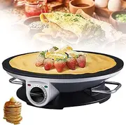 Electric Crepe Maker, 32cm Pancake Tortillas Maker, 3 Gears Adjustable Temperature, Non-Stick Coating, Anti-Scald Handle, 1200w Pancake Maker for Crepes, Omelettes, Chapati, Roti