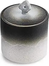 Decorative Antique Style Porcelain Tea Tin Matte Kiln Glazed Surface Ceramic Tea Storage Containers with Airtight Lid Food Storage Container for Tea Coffee Herb Spices Sugar and More Container