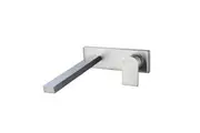 VITO BERTONI EEVA Wall Basin Bath Mixer Set - 220mm Backplate - Brushed Nickel