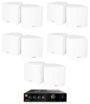 JBL CSMA 180 Commercial 70v Amplifier+10 White Cube Speakers For Restaurant/Cafe