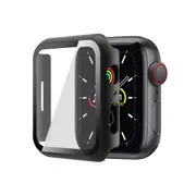 ZUSLAB for Apple Watch Series 9 (2023) 41mm Hard Case with Tempered Glass Screen Protector Ultra Thin Anti Fall Tough Protective Cover - Black