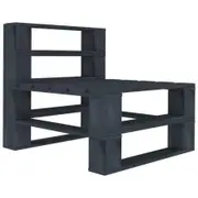 Garden Pallet Middle Sofa Wood Grey