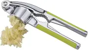 Amosfun Garlic Press Ginger Mincer with Walnut Open Tools Green Handle Efficient Chopper for Minced Garlic Ginger Easy to Clean Dishwasher Safe Design