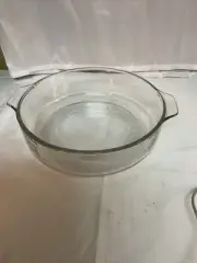 Libbey's Round 2 Quart Casserole Dish Bowl Clear Glass Storage Kitchenwares